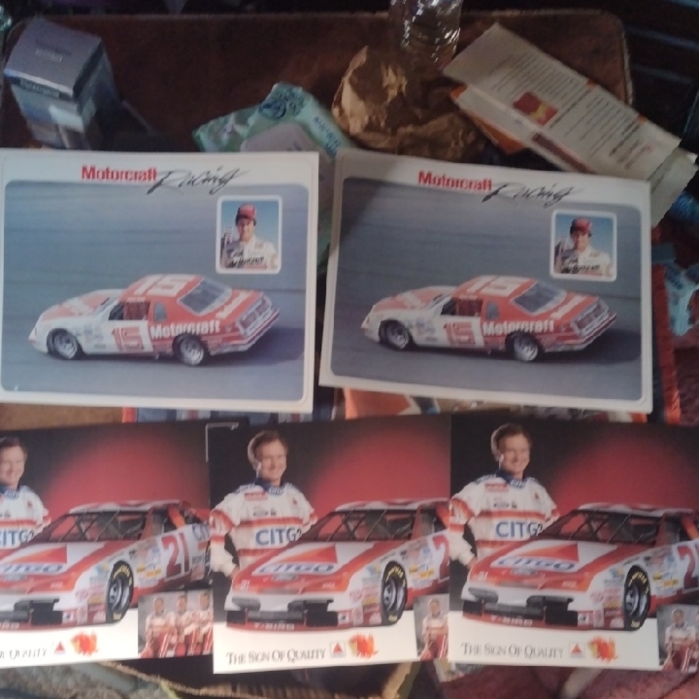 Motorcraft/With NASCAR Racing Posters with Red and White Race Car